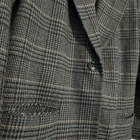 Sag Harbor women’s 8 gray plaid wool blazer jacket academia preppy fall winter - Picture 5 of 8